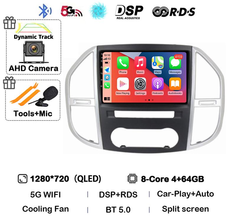 Android 14 Carplay Auto Car Radio For Mercedes Benz Vito W447 2014-2021 Multimedia GPS Video Player 360 Camera Stereo Head Unit
