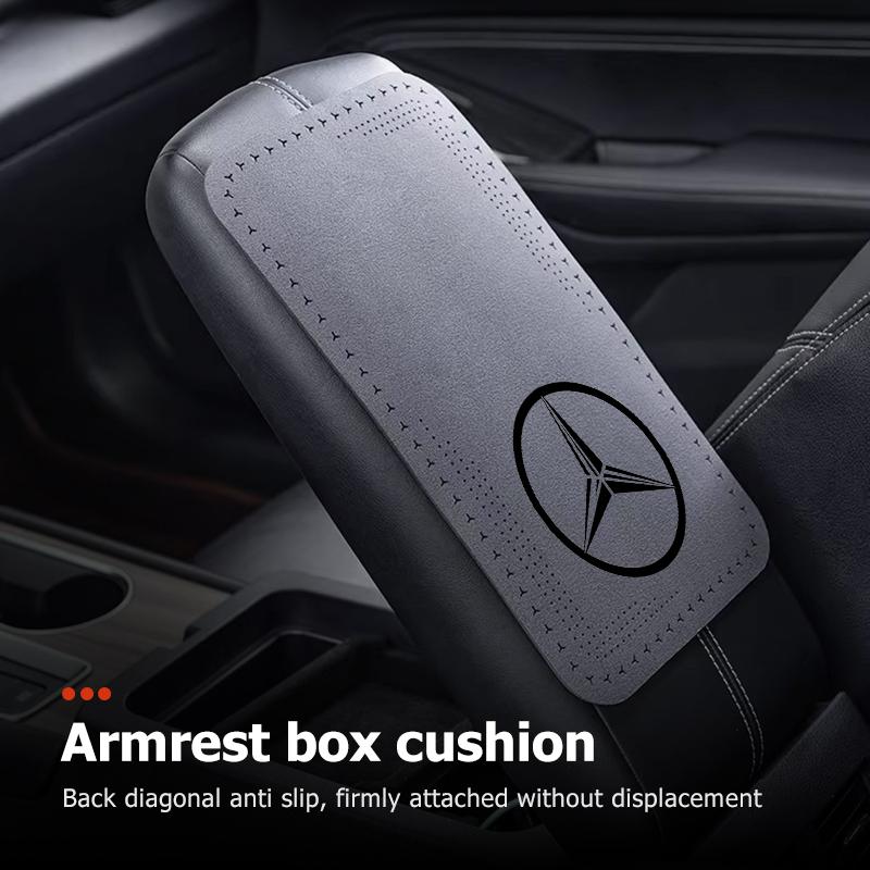 Leather Car Center Console Armrest Box Mat Protection Pad Auto Accessories For Benz Exclusive AMG W124 W203 W204 SPRINTER V