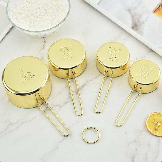 Stainless Steel Measuring Cup Measuring Spoon Set Ergonomic Handles Measuring Cups & Spoons Set Dishwasher Safe Kitchen Tools for Cooking &