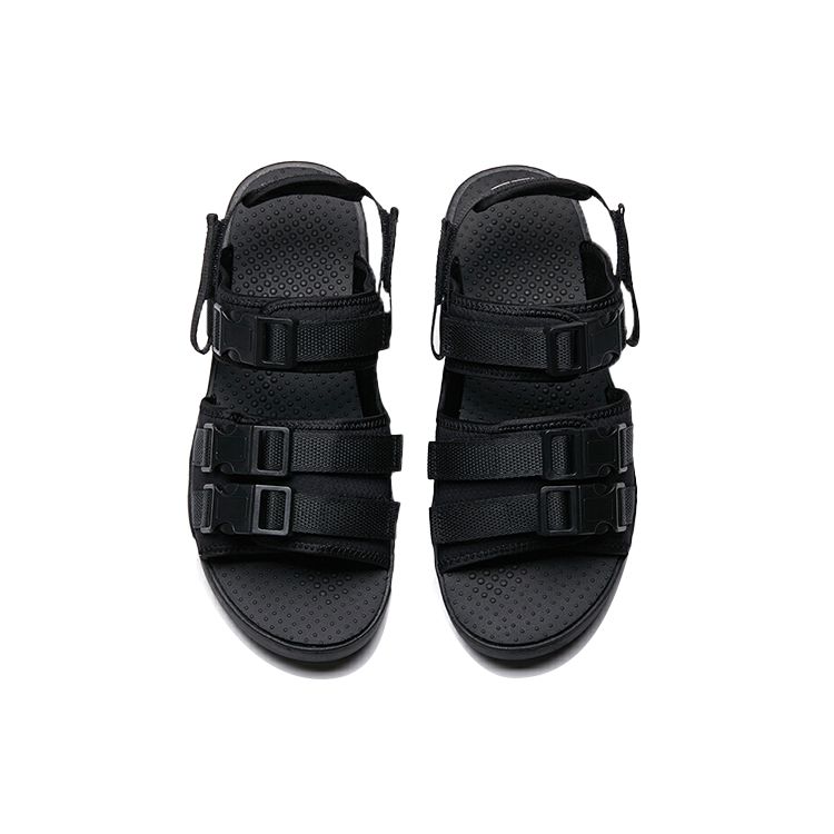 Anta Lifestyle Series Fabric Non-Slip Wear-Resistant Sports Sandals Men Sandals Black 912036901-1