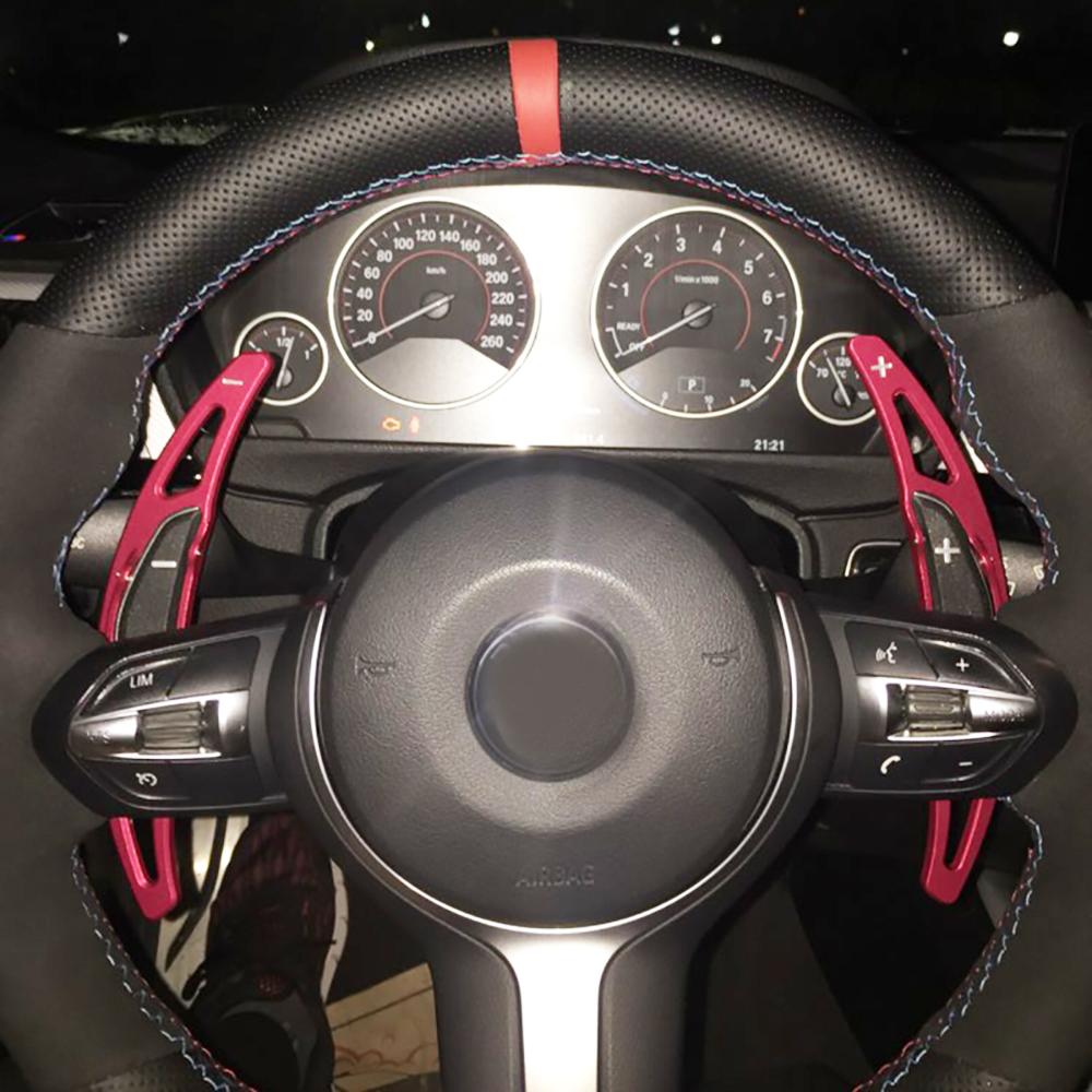 For BMW M2 F87 M3 F80 M4 F82 M6 F06 F12 2016 2017 Steering Wheel Gear Shifters Paddle Extension Aluminum Alloy Cover Trim 2PCS