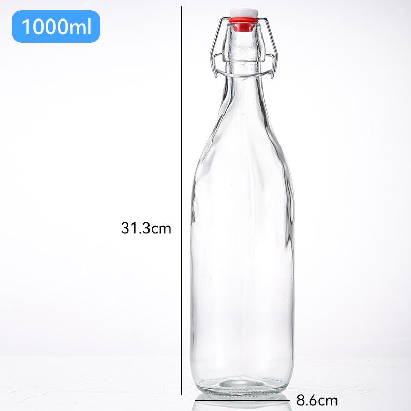 Lock & Lock Transparent Glass Bottle with Square Buckle for Juice, Enzyme, Wine, Homebrew, and Baijiu.