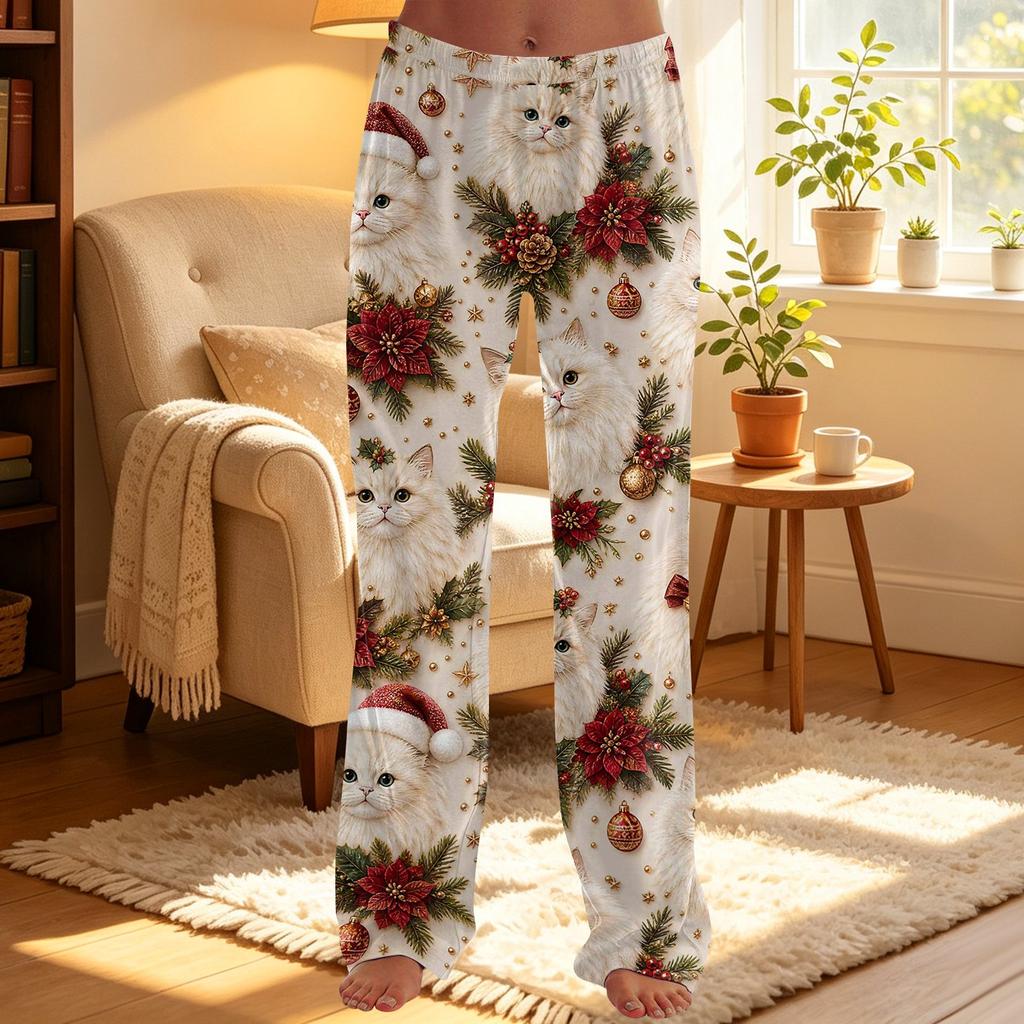 Women's Printed Wide Leg Pants Casual Relaxed Fit for Everyday Wear
