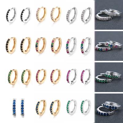 Schmuck Huggie Creolen Ohrringe Bunte Zirkonia Ohrstecker Zirkon Ohrstecker Cubic Zirkonia CZ Ohrpiercing