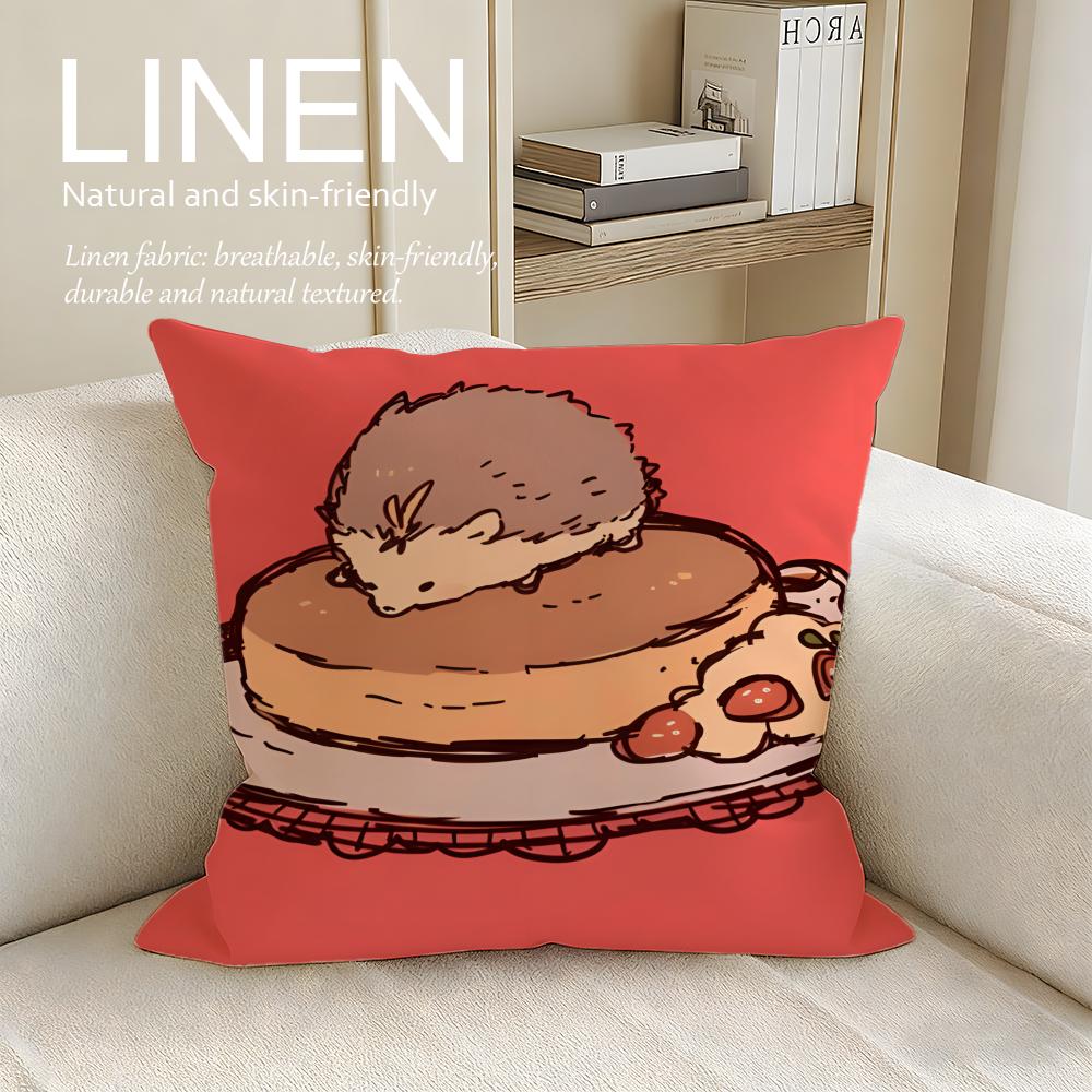 Cute Bokko Hedgehog Cushion Cover Pillowcase Set Pcs x x Breathable Washable Sofa Cushion Cover