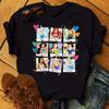 Funny Summer Disney Villains Printed Women T Shirts Round Neck Y2k Clothes Cartoon Graphic T Shirts 90s Female Tops Tees