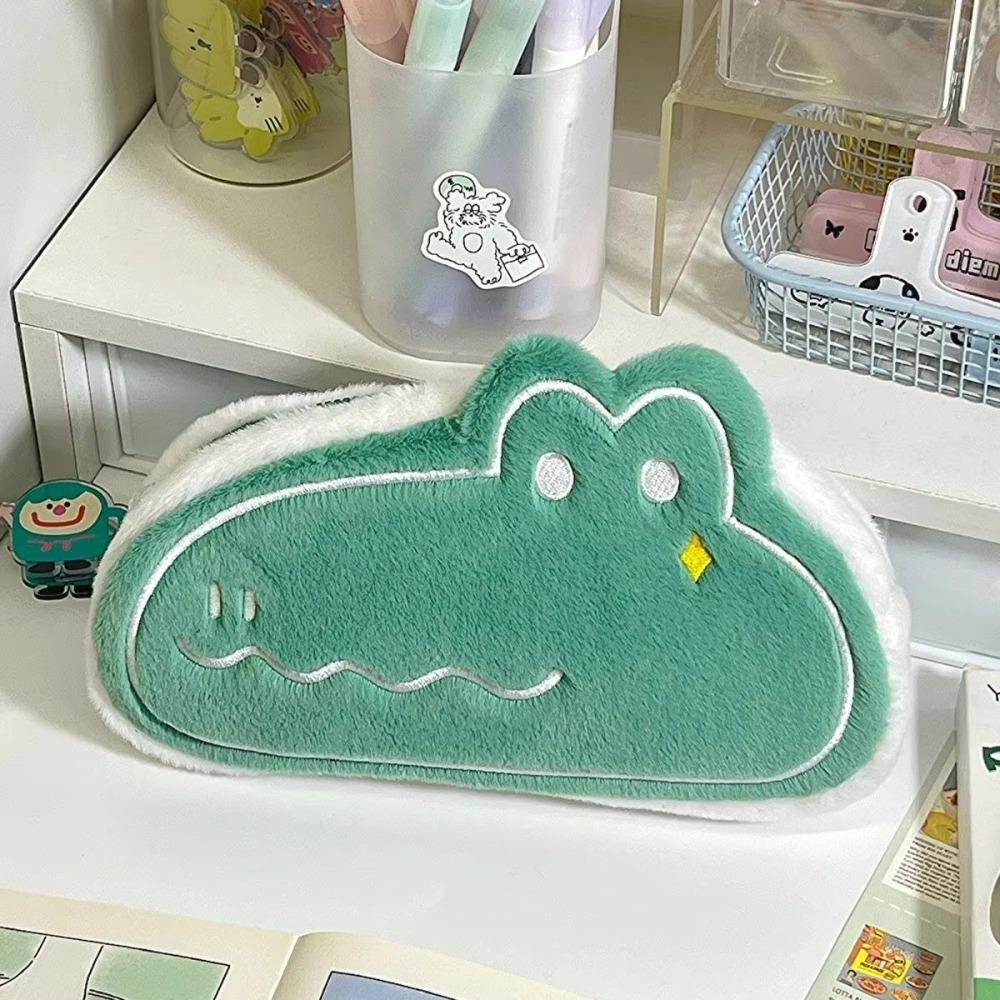 Large Capacity Pencil Case Plush Stationery Organizer Cute Stationery Bag Office
