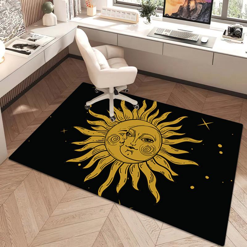1Pc Sun and Moon Print Rug - Home Decoration Carpet For Living Room Bedroom Flooring Computer Chair Area Rug