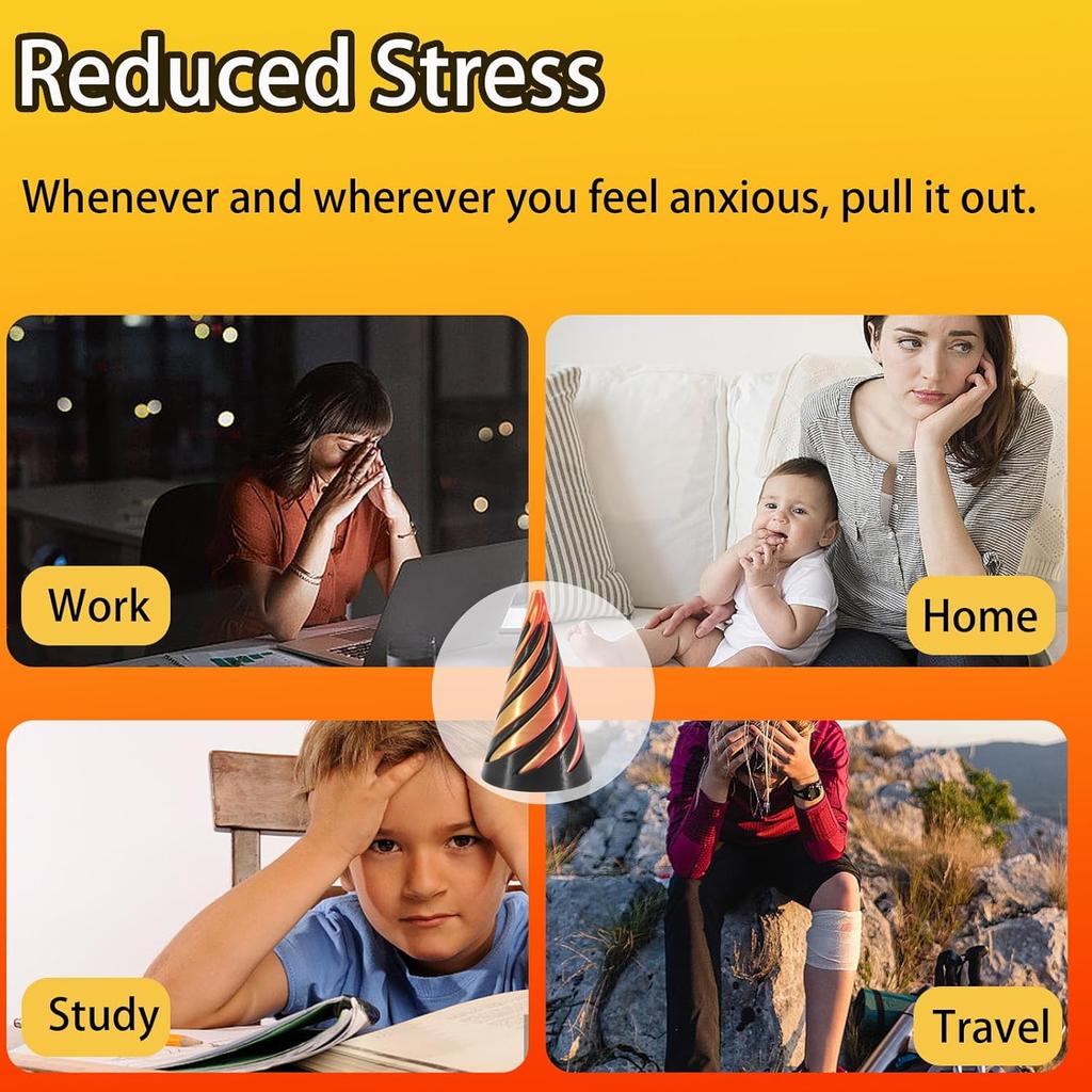 3D Printed Spiral Fidget Toys Decompression Spinning Three-Dimensional Structure Fingertip Dual Color Stress Relief Toy