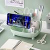 6 Gird Desktop Organizer Pen Holder Multifunctional Desk Makeups Pencil Storage Stand Box Office Stationery Supplies