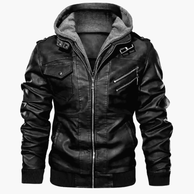 Plus-size Men s Leather Jacket Men s PU Leather Jacket Men s Biker Suit Plus Fleece Leather Men M