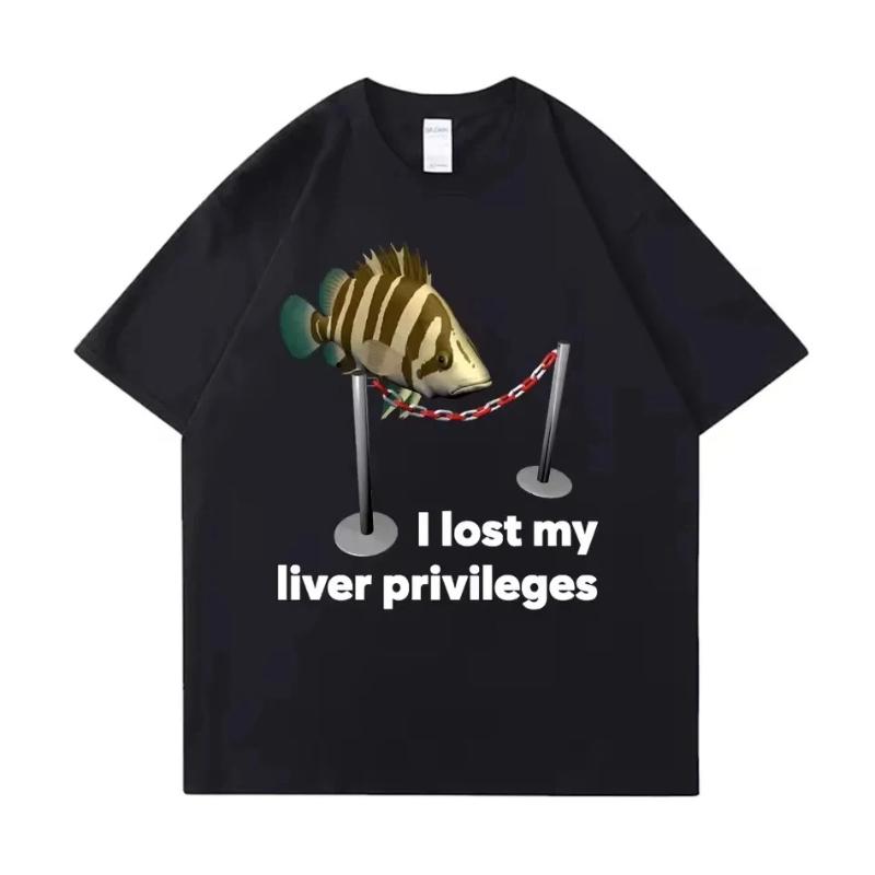 Tees Meme T-Shirt Unisex Mann Iss Fisch Tag Lehre Fisch Mann Zum Lebenslangen Lustig Lässig Baumwoll-T-Shirt Männer Frauen