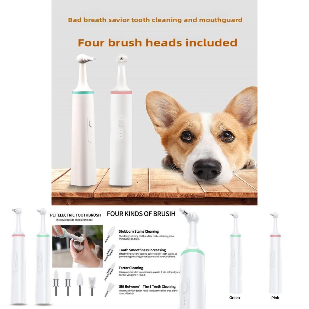 Pet Teeth Cleaning Kit For Dogs With Electric Toothbrush And Tooth Polishers For Fresh Breath