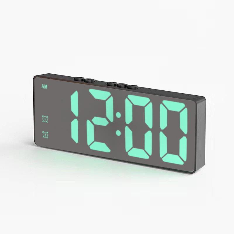 Minimalist Dual-Use LED Alarm Clock with Voice Control and Temperature Display