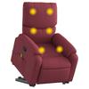 Vidaxl Lift and Massage Armchair, Reclining, Burgundy, Fabric Upholstered