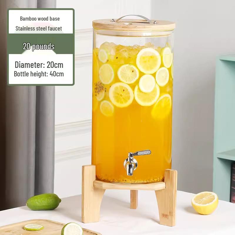 Glass Beverage Dispenser: High-Temperature Resistant Lemonade, Tea, and Juice Container