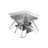 Portable Folding Stainless Steel Barbecue Grill & Fire Pit