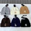Gorro de Lã Coreano Unissex - Quente, Casual, Versátil Chapéu de Tricô com Logo NY para Outono/Inverno