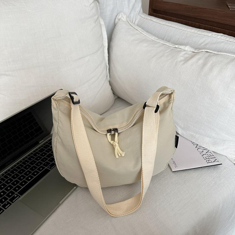 Large capacity solid color literary and leisure lazy style fashion shoulder messenger bag trendy versatile women's tote bag