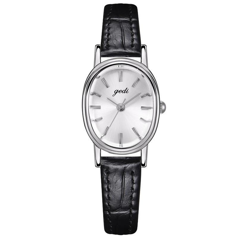 Women'S High-Value Watch, Simple Niche High-End Oval Women'S Watch, Leather Waterproof Quartz Watch