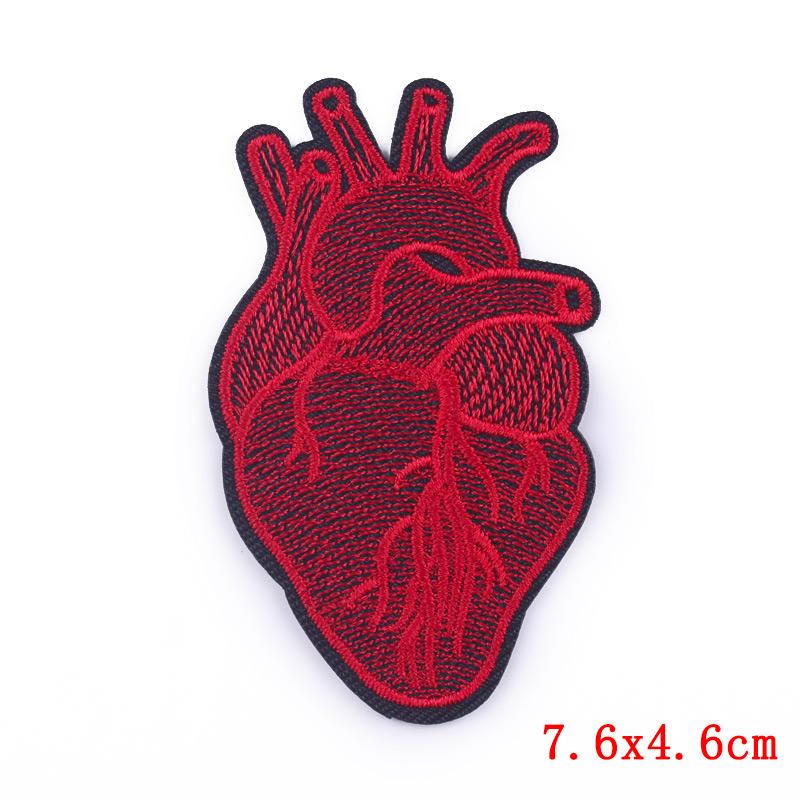 Punk Heart Embroidery Patch Iron On Patches For Clothing Thermoadhesive Patches On Clothes Waves Applique/Patches On Clothes