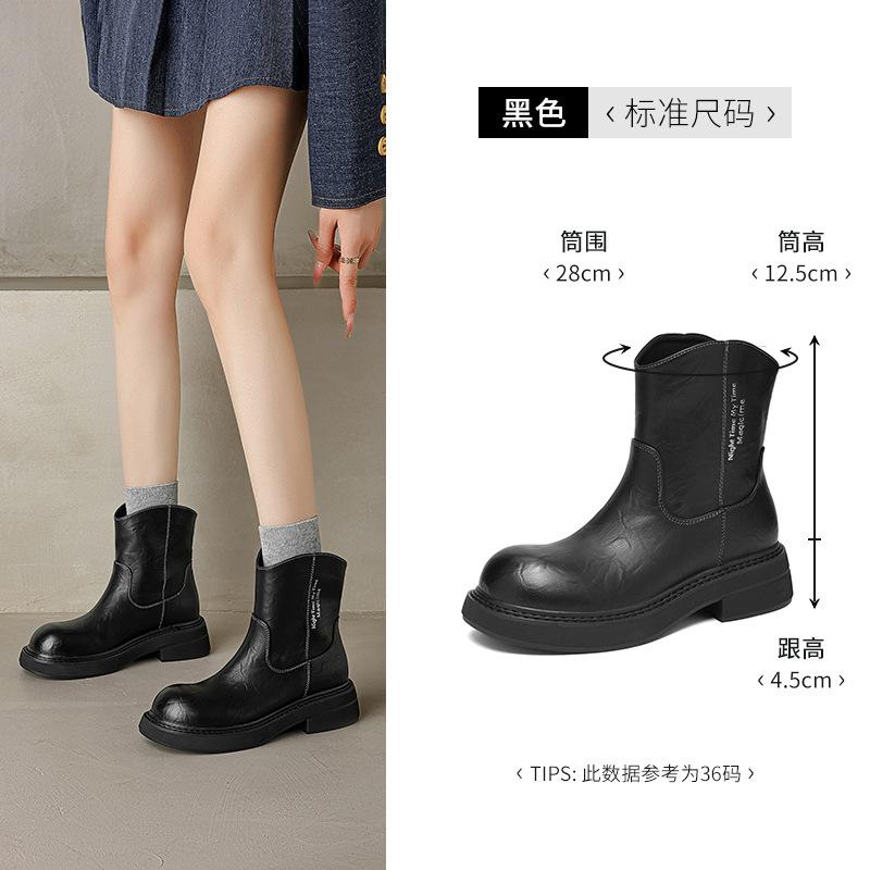 

Augustine Martin boots women s 2025 new autumn British style short boots thick-soled casual black commuter single boots 40