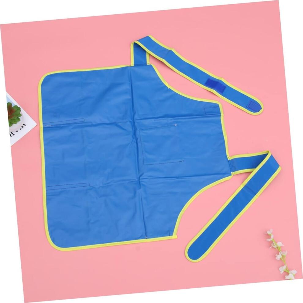 Kids Durable Painting Apron Reusable with Long Ties for Comfortable Wear Blue Protects Clothing from Dirt and Stains