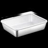 Mengzhang 5-Piece 304 Stainless Steel Square Food Trays with PP Lids