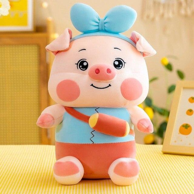 Chinese Style Red Coat Pig Plush Toy Down Cotton Stuffed Doll Birthday Gift Bed Large Sleep Pillow Bed Decoration Doll Child