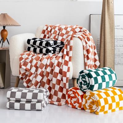 Xadrez coral velo cobertor xadrez super macio cama lance lençol capa de sofá para casa quarto viagem escritório nap cobertores