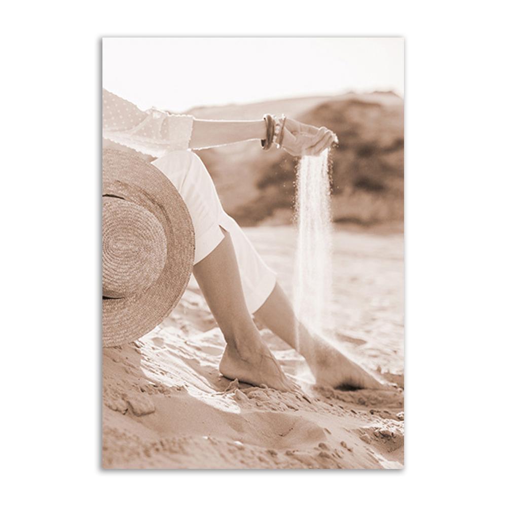 Sea Landscape Wall Art Poster and Prints Beach Sand Canvas Paintings Sunshine Nordic Posters Wall Pictures for Living Room Decor