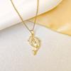 Korean Style Luxury Diamond Dolphin Necklace Women's Elegant Design Non-Fading Clavicle Chain