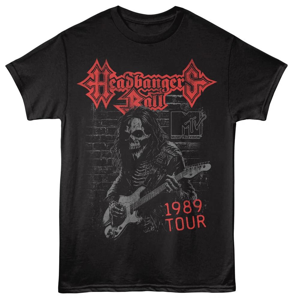 MTV Music Television Headbangers Ball Skeleton With Guitar 89 Tour Men s T Shirt S