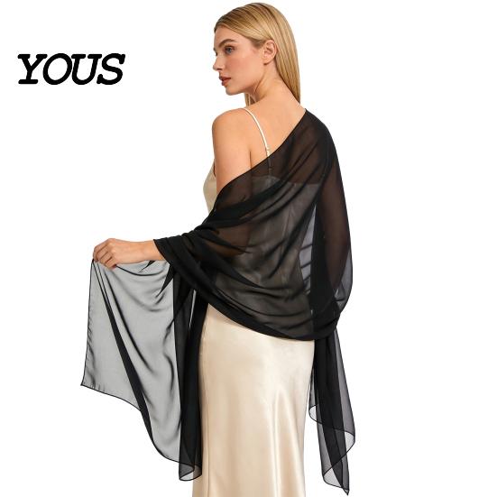 Comoda Coperta per Eventi Speciali Sciarpe e Coprispalle da Donna Abiti da Sera, Foulard da Matrimonio Trasparente Sposa, Sciarpa in Chiffon Morbida Abito Formale Donna, Elegante