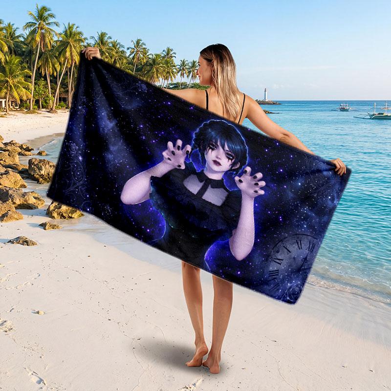 Large Beach TowelWednesday Addams Soft Absorbent Towel Beach Bath Home Use
