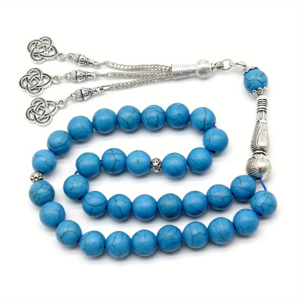10mm 33 Beads Natural Stones Muslim Rosary Beads Ramadan Eid Gifts Turkey Bracelet Arabic Islamic Prayer Beads Handmade Zircon