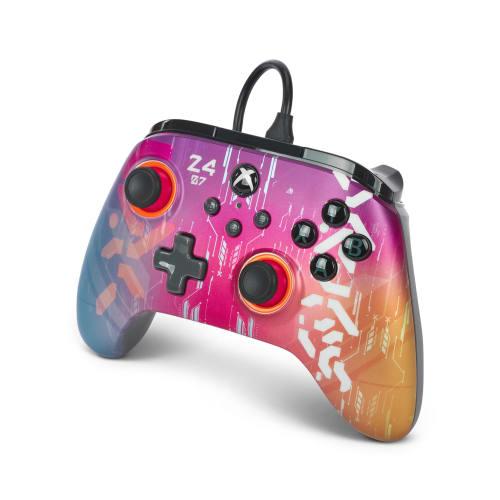 [2 års garanti] PowerA Advantage kablet kontroller for Xbox Series X|S - Cyber ​​??Style Double Vibration Function for Xbox Series X|S PC Windows 10/11