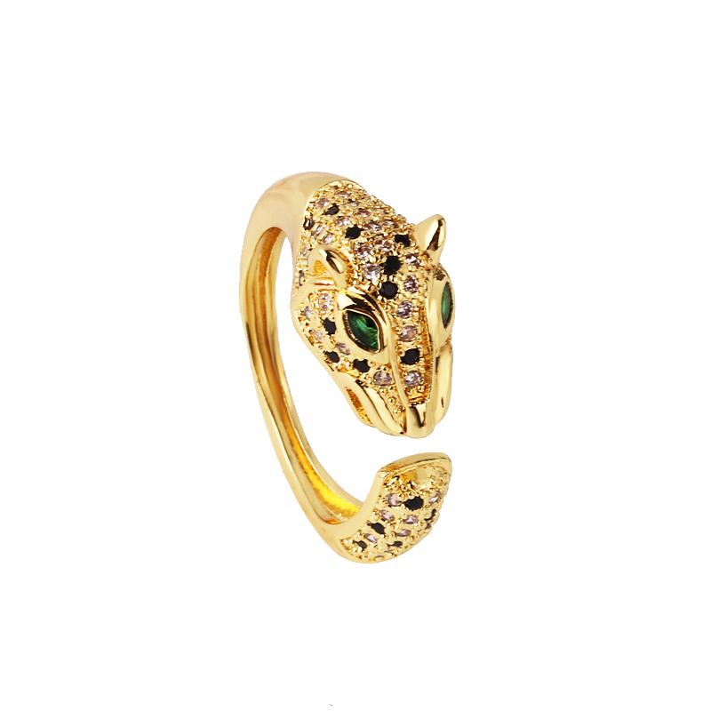 New Women's Jewelry Hip-hop Personality Leopard Print Ring Open Ring Popular Net Red Retro Tail Ring Party Holiday Gift