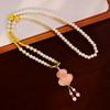 Beads Song Brocade Gourd Necklace Luxury Pearl Long Sweater Chain  Women