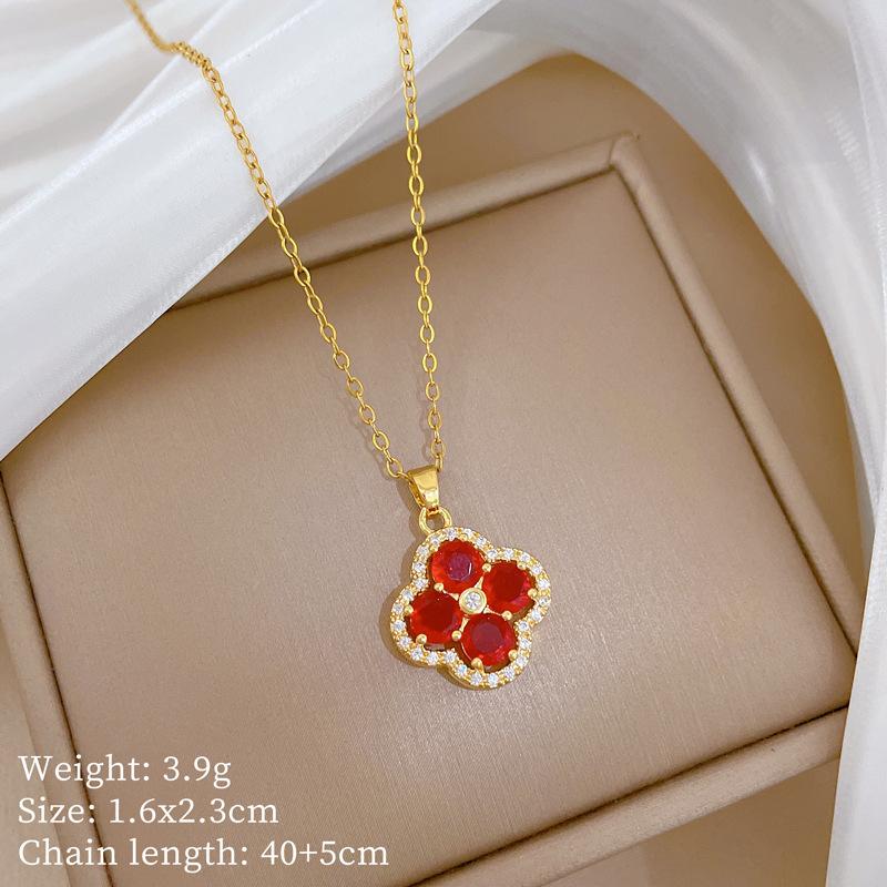 Luxury Full Diamond Flower Micro Diamond Necklace Female Transfer Bead Collarbone Chain With Jewelry