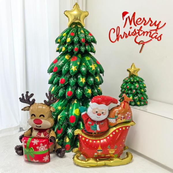 Large Aluminum Foil Christmas Tree Balloon Decoration for Events and Mall Layouts