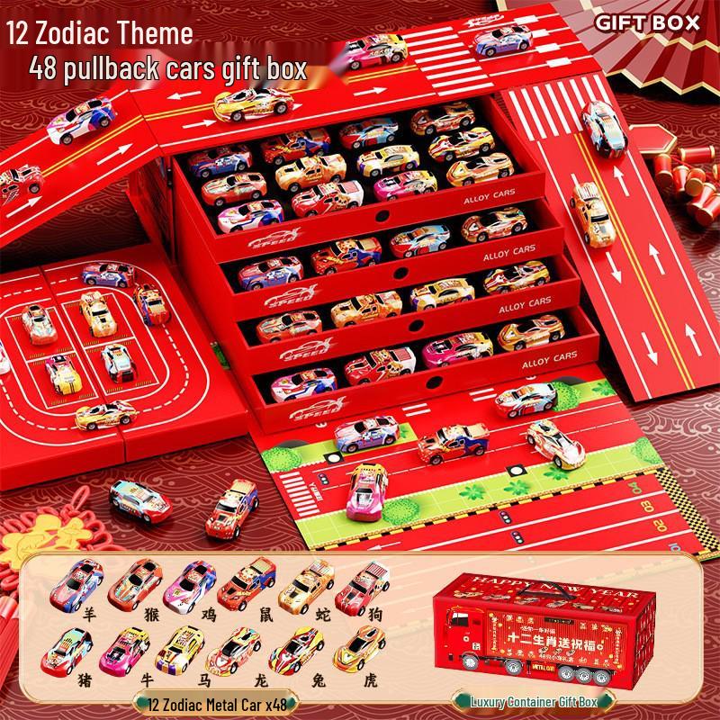 28 Pull-back Small Car Gift Box - Racing Car Model Toy for Boys, Children's Day & Birthday Gift