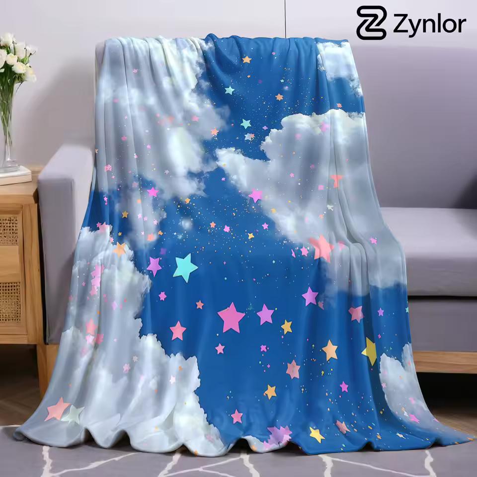 Stardust Among Clouds Ultra Soft Sherpa Fleece Blanket Fluffy Warm Halloween Cozy Throw for Sofa Couch Bedroom Gift All Season