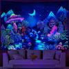 G-LIKE UV Reactive Trippy Neon Tapestries Glow In the Dark Blacklight Trippy Wall Haning Tapestry for Bedroom Party Beach Living Room, 200X150