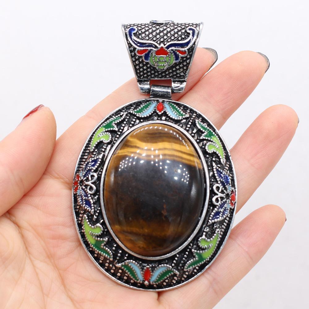 Μενταγιόν από φυσική πέτρα Αχάτες/αμέθυστος/ροζ χαλαζία Κρεμαστό με δαντέλα για κοσμήματα κατασκευής DIY Αξεσουάρ βραχιόλι κολιέ