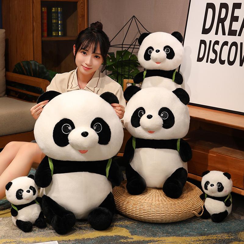 Avocado Bag Panda Doll Plush Toy Black and White Panda Doll Children Sleep Soothing Rag Doll