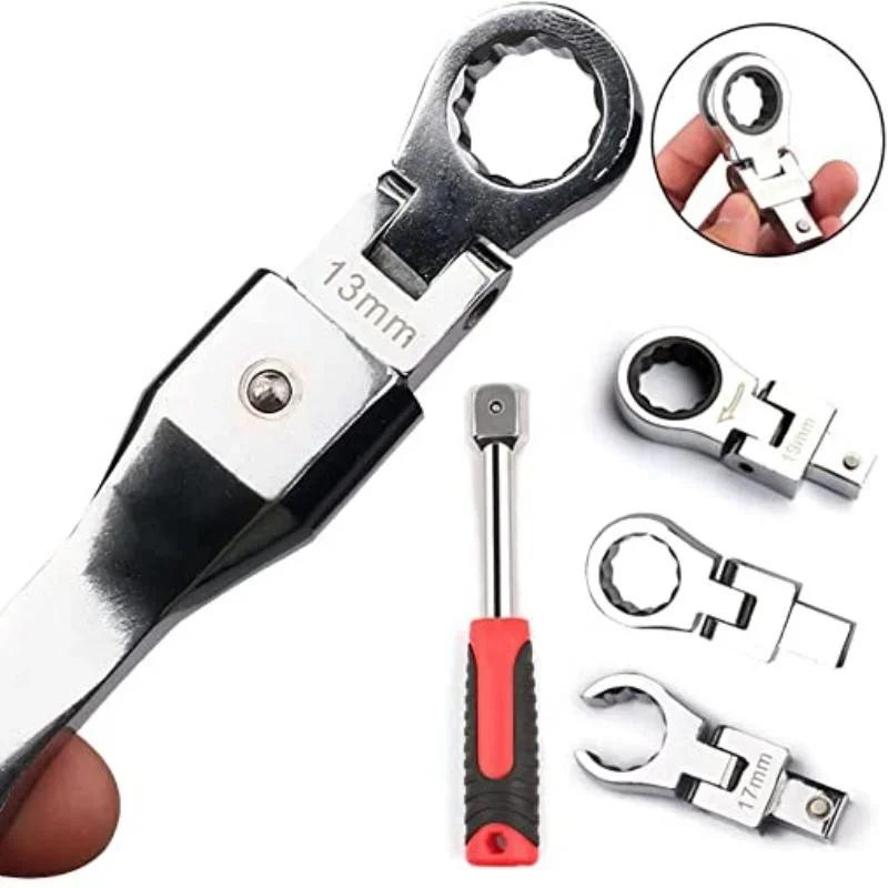 1 Set Ratchet Wrench Changeable Wrench Ratchets Screwdriver Household Multifunctional Hardware Tools 8mm-19mm Versatile