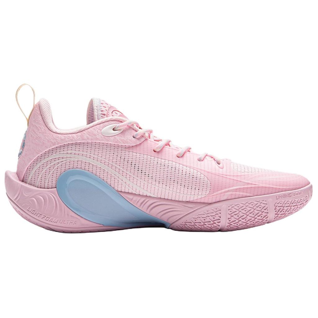 Li Ning Wade DLO 1 Lightweight High Comfort Synthetic Leather Breathable Resilient Low Top Basketball Shoes Men Sneaker Light-Pink ABPV009-10