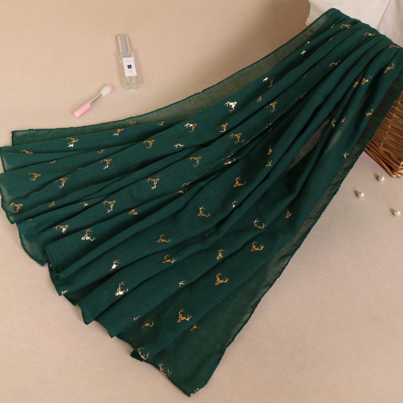 New Deer Autumn and Winter New Product Shawl Cotton Linen Linen Monochrome Bronzing Women's Scarf Long Scarf Versatile