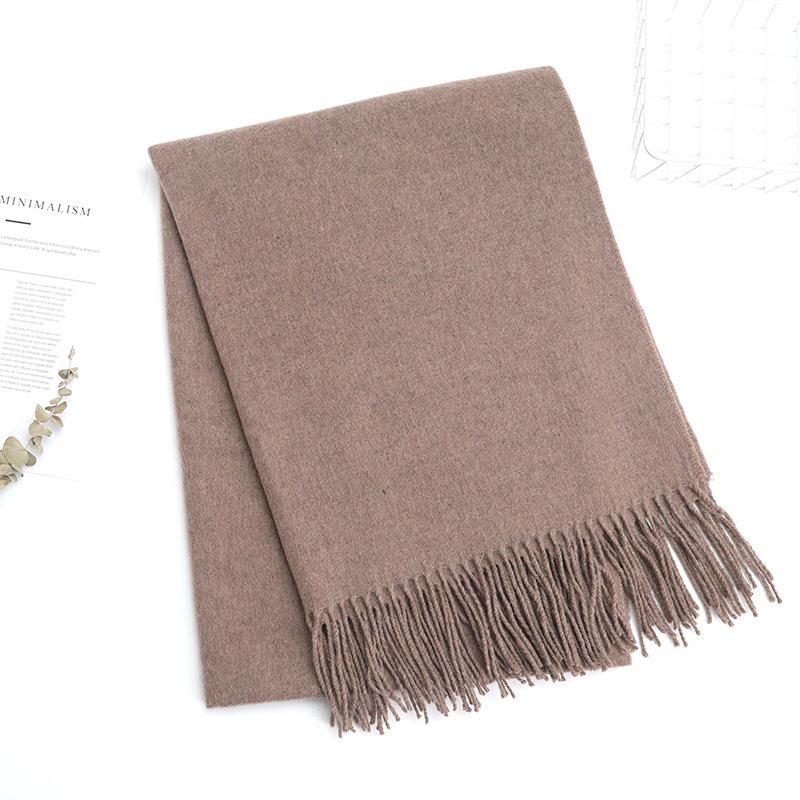 Scarf Women's Winter High-end Cashmere Scarf Versatile Women's Shawl Korean Autumn and Winter Solid Color Scarf